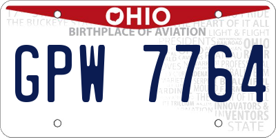 OH license plate GPW7764