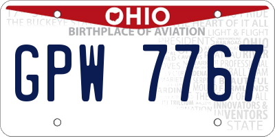 OH license plate GPW7767