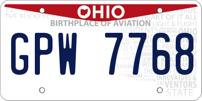 OH license plate GPW7768