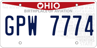 OH license plate GPW7774