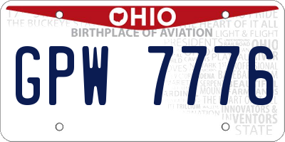 OH license plate GPW7776