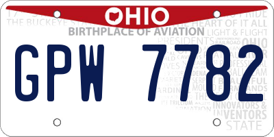 OH license plate GPW7782