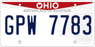 OH license plate GPW7783