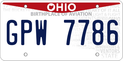OH license plate GPW7786
