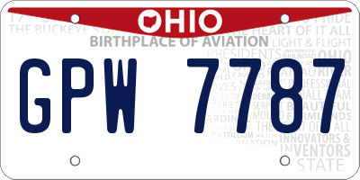 OH license plate GPW7787