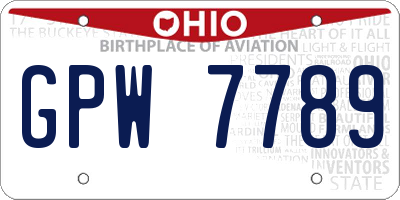 OH license plate GPW7789