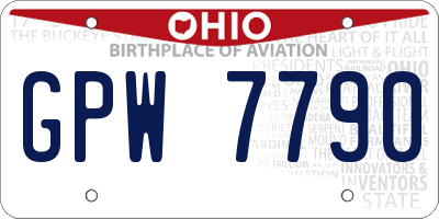 OH license plate GPW7790