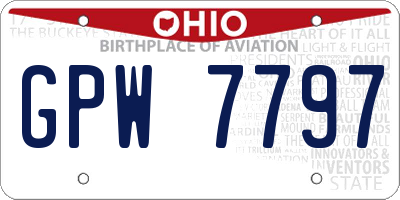 OH license plate GPW7797