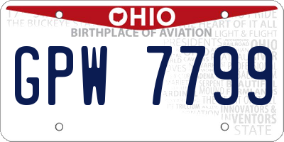 OH license plate GPW7799
