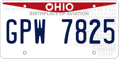 OH license plate GPW7825