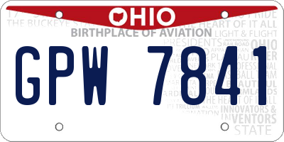 OH license plate GPW7841