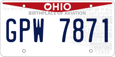 OH license plate GPW7871