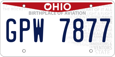 OH license plate GPW7877