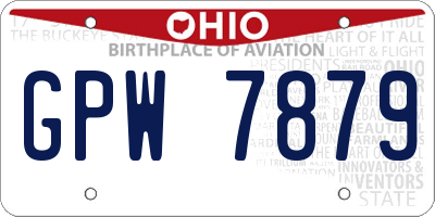 OH license plate GPW7879