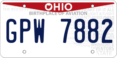 OH license plate GPW7882