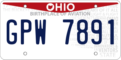 OH license plate GPW7891
