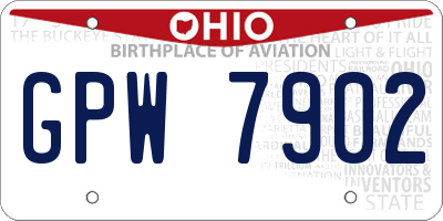 OH license plate GPW7902
