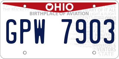 OH license plate GPW7903