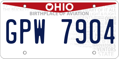 OH license plate GPW7904