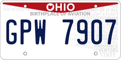OH license plate GPW7907