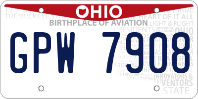 OH license plate GPW7908