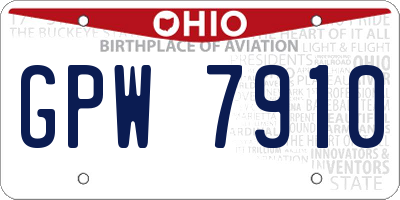 OH license plate GPW7910