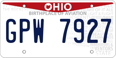 OH license plate GPW7927