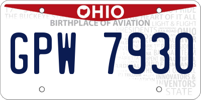 OH license plate GPW7930