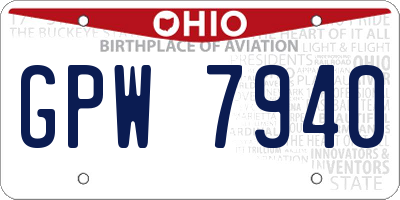 OH license plate GPW7940