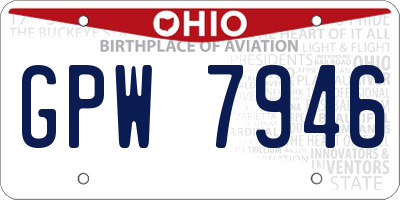 OH license plate GPW7946