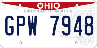 OH license plate GPW7948
