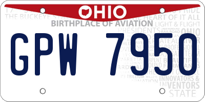 OH license plate GPW7950