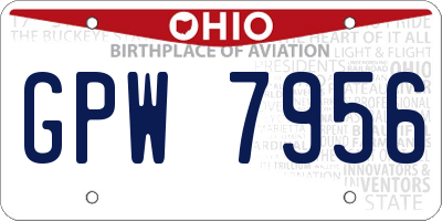 OH license plate GPW7956