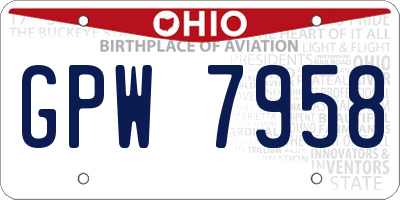 OH license plate GPW7958