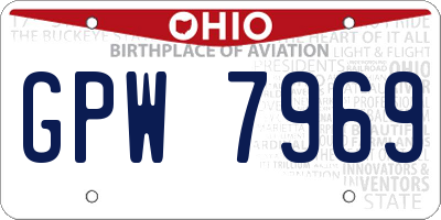 OH license plate GPW7969