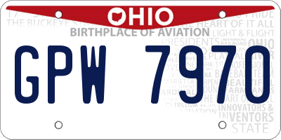 OH license plate GPW7970