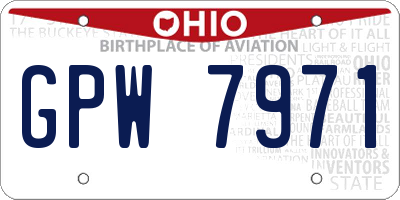 OH license plate GPW7971