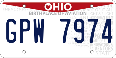 OH license plate GPW7974