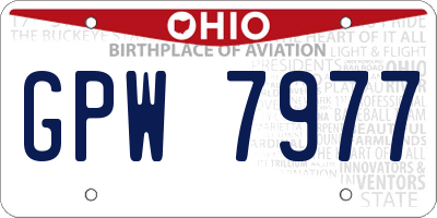 OH license plate GPW7977