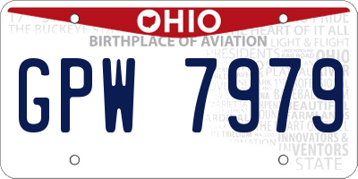 OH license plate GPW7979