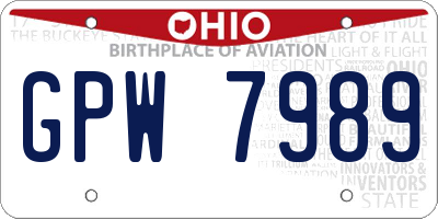 OH license plate GPW7989