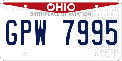 OH license plate GPW7995