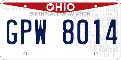 OH license plate GPW8014