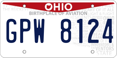 OH license plate GPW8124