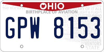 OH license plate GPW8153