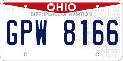OH license plate GPW8166