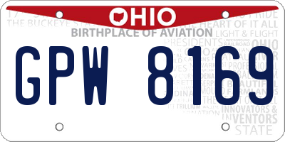 OH license plate GPW8169