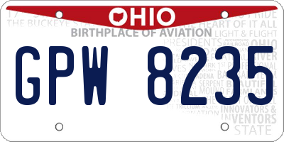 OH license plate GPW8235