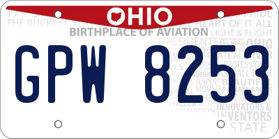 OH license plate GPW8253