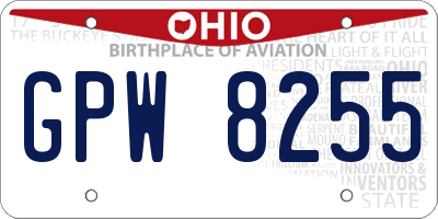 OH license plate GPW8255